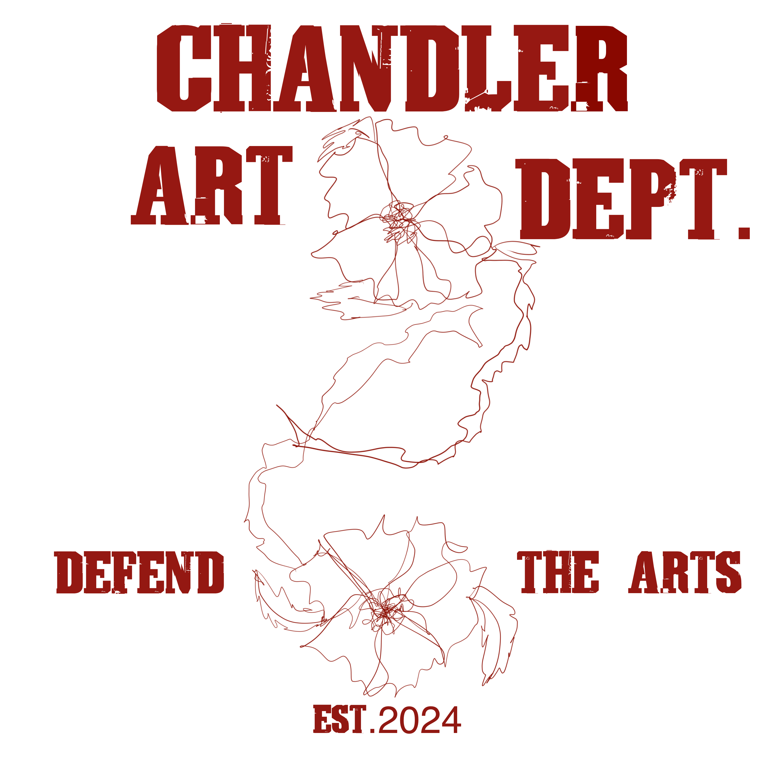 Chandler Art Dept. Cropped Tee (Red Print)