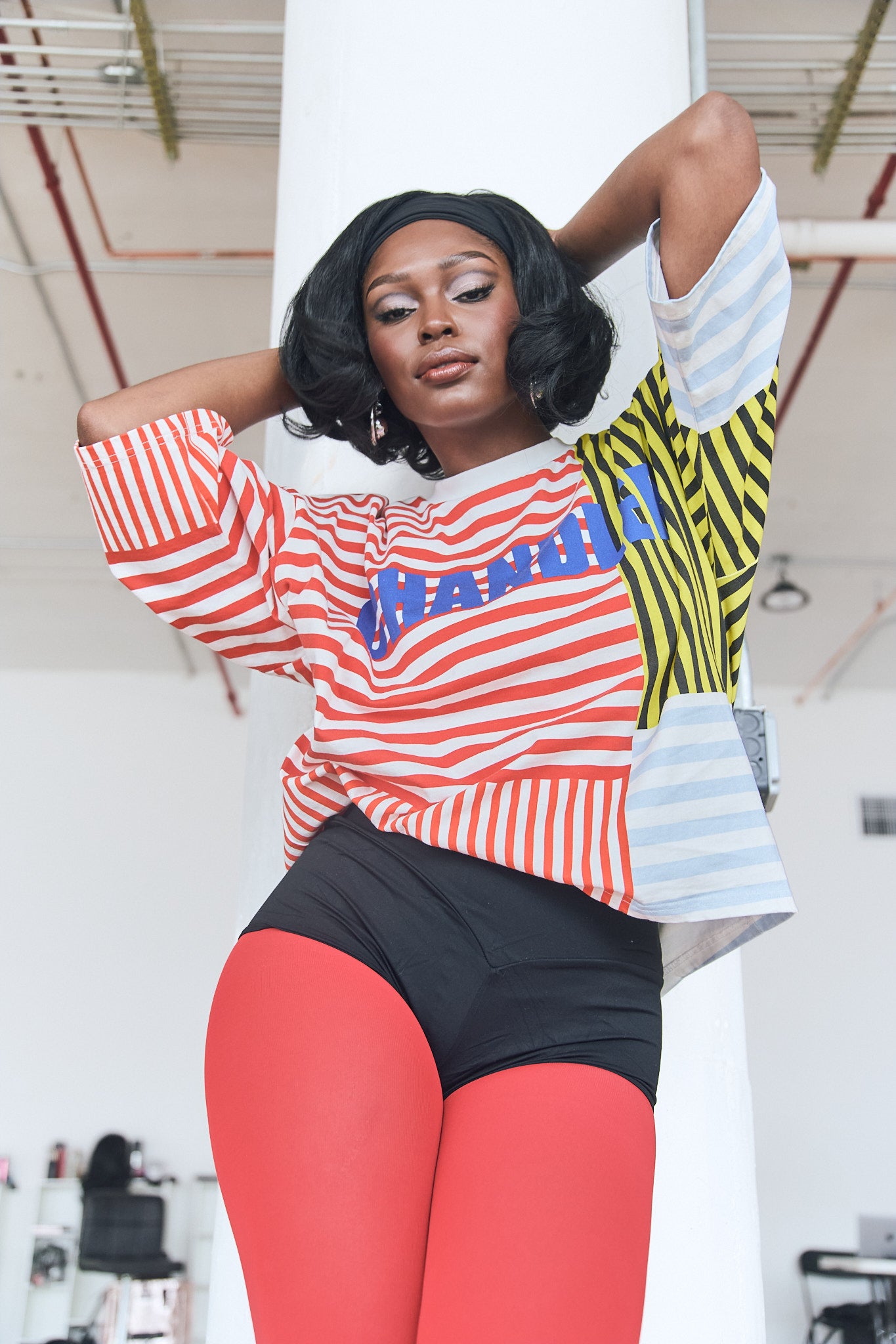 CHANDLER "Abstract Stripe" Cropped Tee