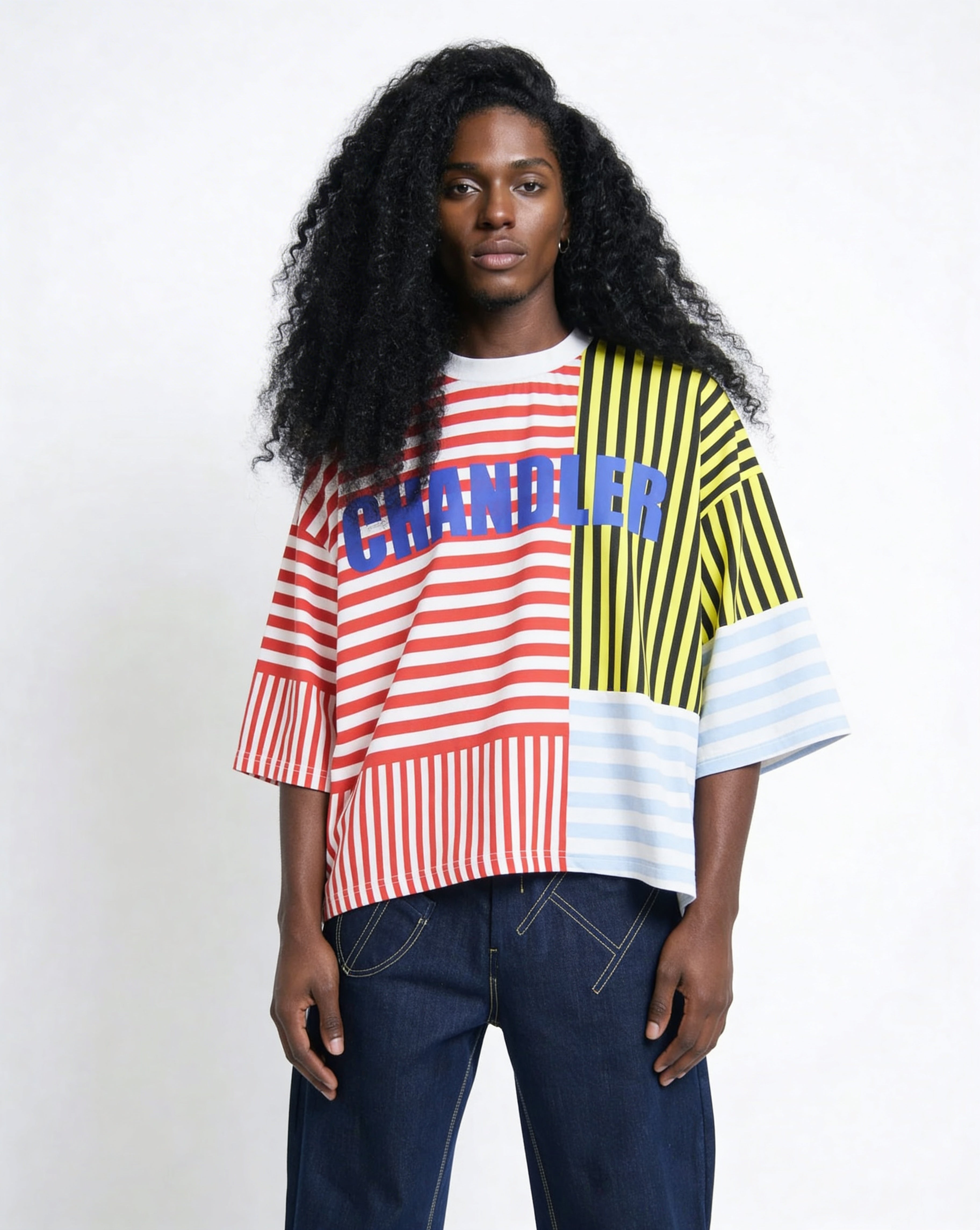 CHANDLER "Abstract Stripe" Cropped Tee