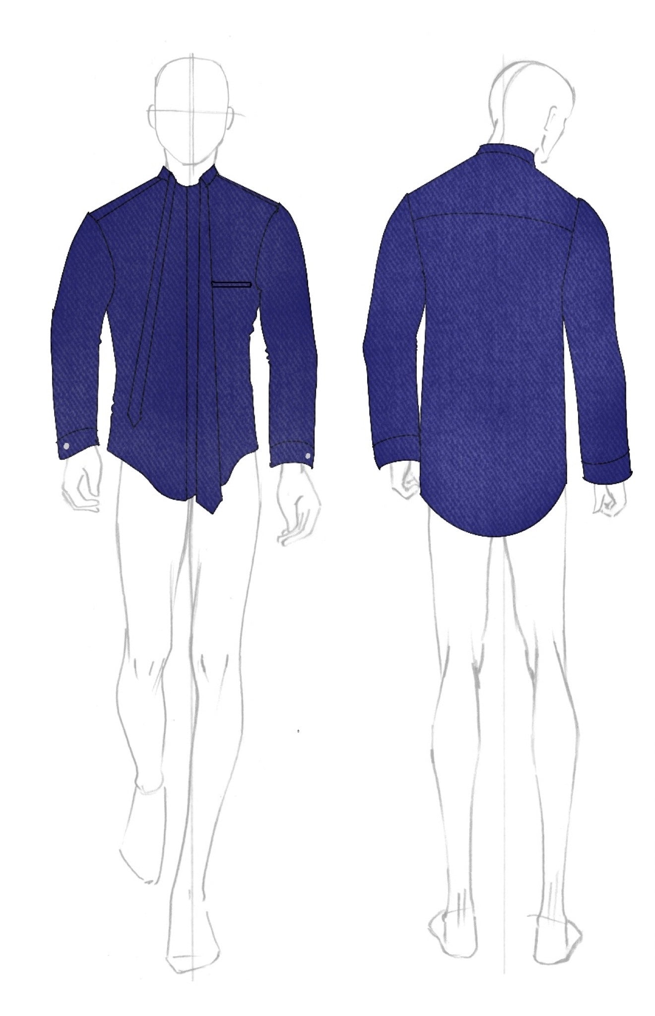 CHANDLER HOMME "ALL TIED UP" DENIM BLOUSE
