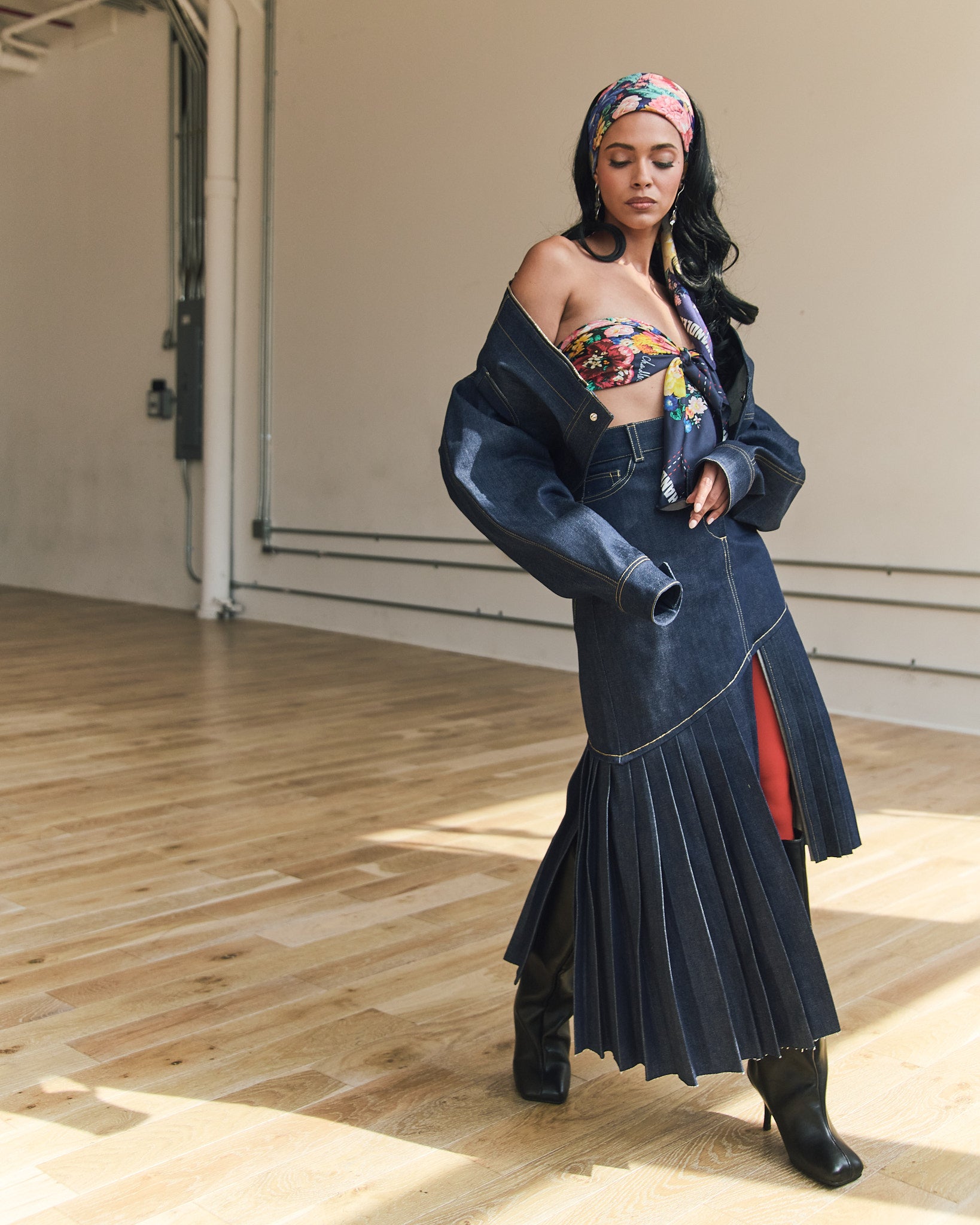 CHANDLER FEMME Asymmetrical Denim Skirt