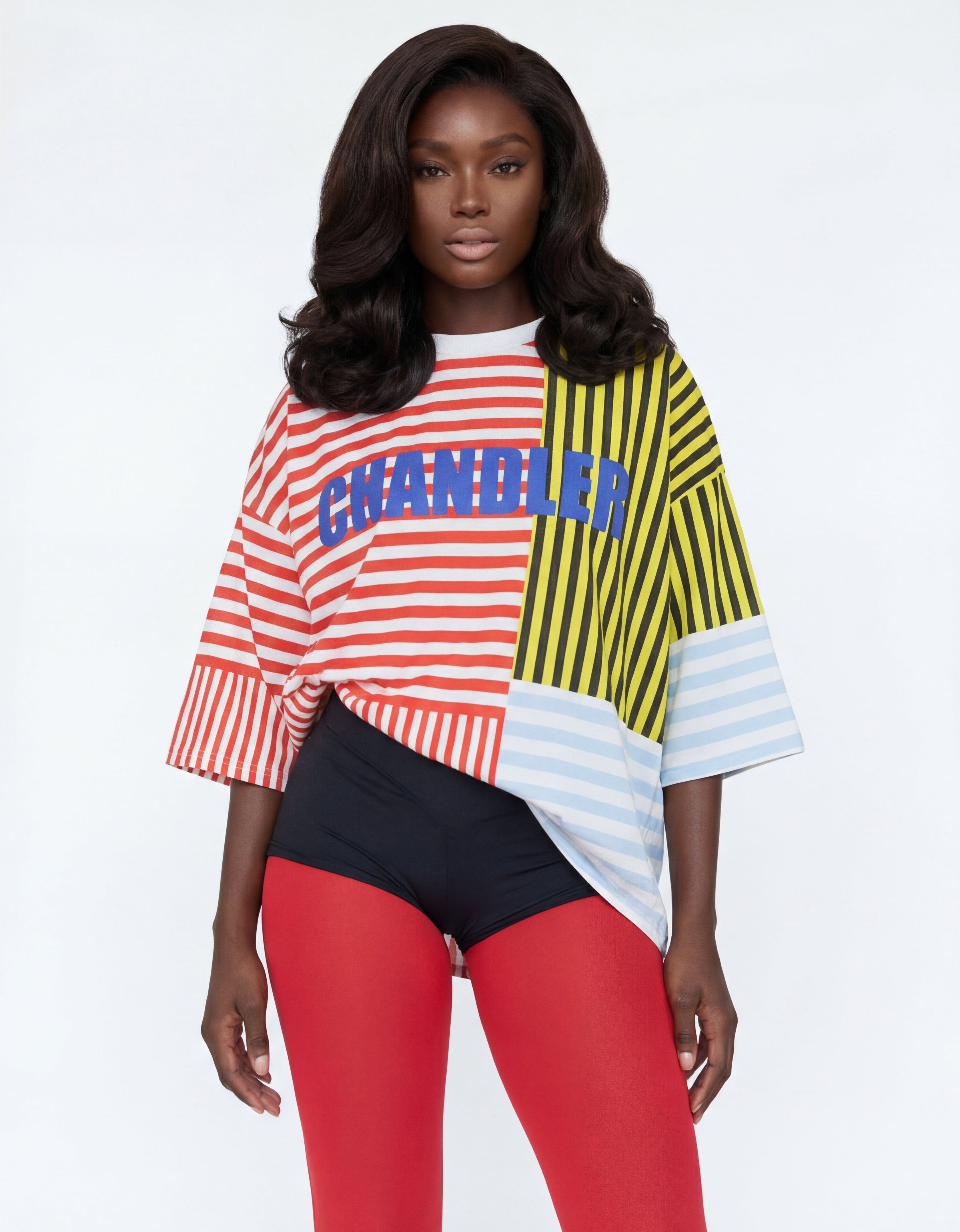 CHANDLER "Abstract Stripe" Cropped Tee